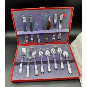 Banner Metaltone Junior Tableware Childs Toy Silverware Flatware Plastic Box TO6
